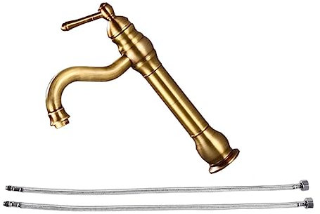 dijiusidy Sink Faucet Basin Tap Kitchen Gadget Home Improvement Exquisite Vintage Style Retro Household Accessories One Hole Cold, Type 1
