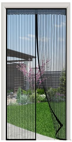 AKOFIC Mosquitera Puerta Magnetica 80x200cm, Cortinas Antimoscas Puerta Exterior con Imanes, Cierre automático, No Requiere Herramientas, Fácil de Instalar, para Puerta del Balcón, Puerta Patio
