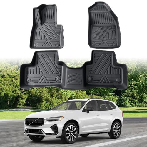 ECOZEN für Volvo XC60 2018-2025 Fußmatten Allwetter-Autofußmatten Antirutsch Fußmatten, TPE-Material Hohe Passform, wasserdicht, verschleißfest Volvo Zubehör (Kraftstoffversion)