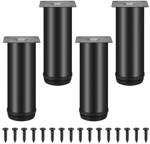 4 Pcs Pied de Meuble, Pieds de Meuble, Pied de Meuble Reglable 0-15 mm, Pied Réglable, Pieds Réglables en Hauteur, Pieds de Canapé, Pieds de Armoire, Pieds de Lit pour Table Armoire Cuisine (15cm)