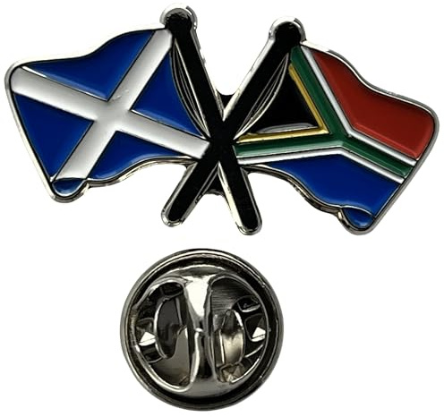 NWFlags Scotland & South Africa Pin Badge | Friendship Flag | Small Lapel Badge | Metal and Enamel Lapel pin badge accesory ideal for business meetings | With butterfly Clasp | Size : 30mm x 18mm