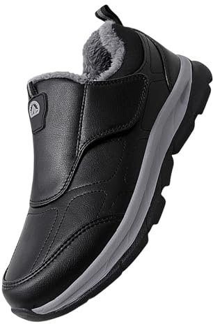 Generico Donna Scarpe Autunno Inverno Stivali con Zeppa Scarpe Invernali comode in Cotone Antiscivolo per Le Donne Stivali da Neve Waetpoof Stivaletti Invernali Donne Stivali Donna Dottor (Black, 44)