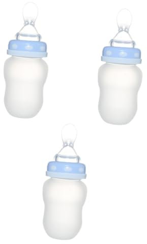 Vaguelly 3St Reis-Müsli-Flasche flaschen babyflaschen nahrungsbehälter Milchflasche für Babys milchwärmer -Geschirr-Werkzeug Babyflasche zusammendrücken Kieselgel Blue