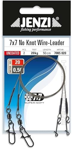 Jenzi 7x7 No-Knot Stahlvorfach 20kg,50cm