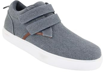 Pegasus Men's Wide Fit Touch Fasten Canvas Shoes, Adjustable & Comfortable Everyday Footwear with Cushioned Ankle Collar Navy