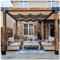 Toile d'ombrage imperméable et rétractable pour pergola personnalisable, pour extérieur, terrasse, cour, tonnelle, 95 % d'ombrage et résistance aux UV, 3 m x 3 m