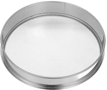 Garden Soil Sieve Stainless Steel Sifting Pan 2mm Mesh Silver