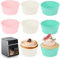 KOOSREEL 6PCS Moule Silicone Air Fryer, Moule a Cake, Mafin Coupe Moule, Moule Pour Gâteau Au Four, Moule à Tarte Aux Oeufs, Air friteuse Accessoires, Moules Ronds Antiadhésifs