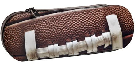 WPUTY Hartschalen-Federmäppchen, PU-Leder, Flagge, 4. Juli, wasserdicht, Stifte-Organizer für Schule, Reisen, Kosmetik und Geschenke, American Football Schnürsenkel, Einheitsgröße, Schulranzen