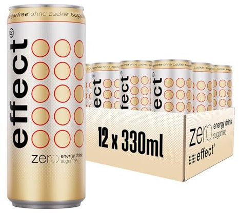 effect Energy Drink ZERO SUGAR – Tray mit 12 x 330 ml Energy Dosen Einweg, Koffeinhaltiges Erfrischungsgetränk ohne Zucker mit B-Vitaminen – einzigartiger & erfrischender Geschmack, vegan