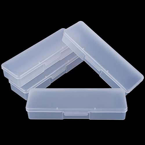 Bebbtii 4 Stück Kunststoff Aufbewahrungsbox für Nägel, Nagelzubehör Box Organizer-Behalter für Maniküre Werkzeuge, Aufbewahrungskasten für Pediküre Zubehör (Klar)