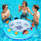 Table Flottante pour Piscine, Table De Jeu Gonflable avec Porte Boisson, Bar Flottant 100 cm, Accessoires Jeu De Piscine pour Adultes 4 À 6 Joueurs