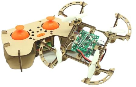 RC-Quadcopter-Bausatz aus Holz – inklusive Steuerung und Luftschleuse, geeignet for MINT-Lehrmittel