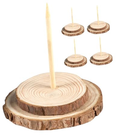 GANAZONO 5 Pièces Support Pied Sapin Noël Bois Naturel de Diamètre Base Stable pour Sapin Artificiel Montage Rapide et Élégant
