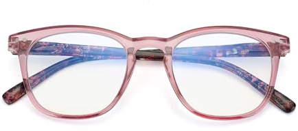 Anyrain Reading Glasses for Women Men, TR90 Round Frame Blue Light Reading Glasses, Anti Glare Reader Glasses for Computer, Scratch Resistan and Spring Hinges, Glasses Case