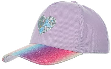 Glitzern Baseball Cap Kinder Mädchen, Süße Baseballkappe mit Herz-Stickerei, UV-Schutz Snapback Trucker Cap Verstellbare Schirmmütze Sport Sonnenhut für Outdoor Sport Freizeit Schule 3-8 Jahre