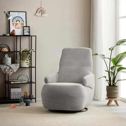 DOMO. collection Sessel Cambutal, Polstersessel, Rückenfunktion, Drehsessel mit Wippfunktion, Cocktailsessel, Loungesessel, 68 x 88 x 67 cm (BxTxH), hellgrau