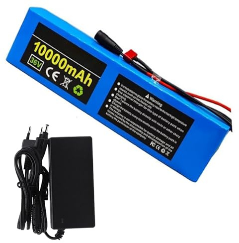 Batterie 36 V 10 Ah pour Vélo Électrique, Batterie Lithium-ION Rechargeable avec Chargeur, Batterie pour Scooter Et Tricycle Électrique