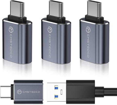 JCYMELE USB C to USB 3.0 Adaptor for Extender 4 Pack, USB C Male to USB A Female Adapter Compatible with USBC Thunderbolt 4/3 Devices