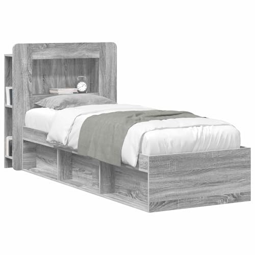 vidaXL Kopfteil-Schrank mit Speicher Graues Sonoma Holzwerkstoff, Organisationsschrank fürs Schlafzimmer, vielseitiger Kopfhörer, stylische Ergänzung, haltbare Aufbewahrung
