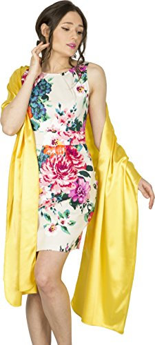 BlackButterfly Satin Hochzeit Brautjungfer Abschlussball stahlen Schärpe Schalverpackung Schal (Gelb, Einheitsgröße)