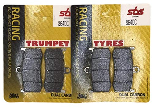 2X SBS Front Dual Carbon Performance Brake Pads Set For Daytona Triple 675 (Rad.Cal) 09-18 OE Quality 864DC