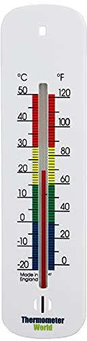 Termometro da Parete per Interni ed Esterni con codice Colore Zone 145 mm Ideale per Home Office Serra da Giardino Garage