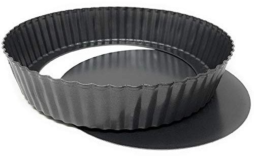 MGE - Molde Quiche Desmontable - Molde de Tarta Desmontable con Base - Molde Profundo para Quiche y Tarta - Molde para Tartaletas, Tarte Tatin, Pie Pan - Molde de Horno Rizado Desmontable 30 cm
