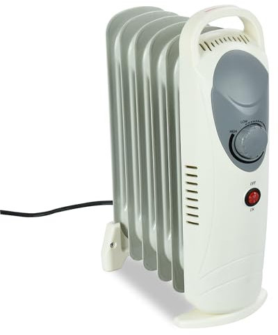 ASAB Oil Filled Radiator Freestanding 800W Portable Oil Radiator 6 Fin Portable Electric Oil Heater with Overheat Protection Temperature Control Thermostat Silent Operation with Carry Handle