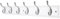 DOKEHOM 6-Satin Nickel Hooks on White Wooden Board Wall Mounted Coat Hook Rack Hanger