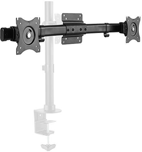 RICOO Monitorarm Dual Monitorhalterung Adapter für Monitor Halterung Arme für Computermonitore CZ0012 bis 27 Zoll Tischhalterung 2 Monitore Bildschirmhalterung Tisch Bildschirm VESA Monitorhalter