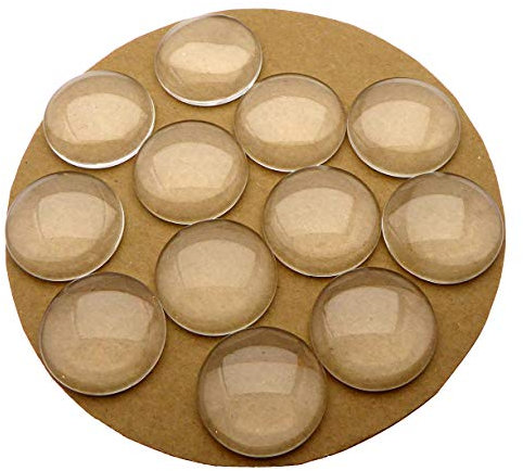 XieXie 25 Stück Glas Cabochons 30mm transparent glasklar zur Schmuckherstellung