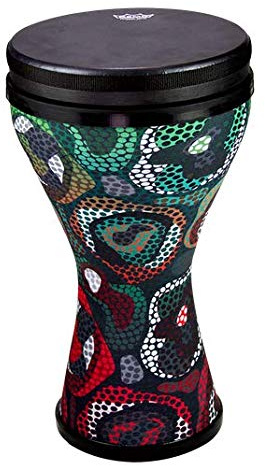 Remo World Percussion Doumbek Festival – Acousticon Kessel – Fliptop Black Suede Fell – Tribal Green – 17,5 x 10 – DK-2510-68