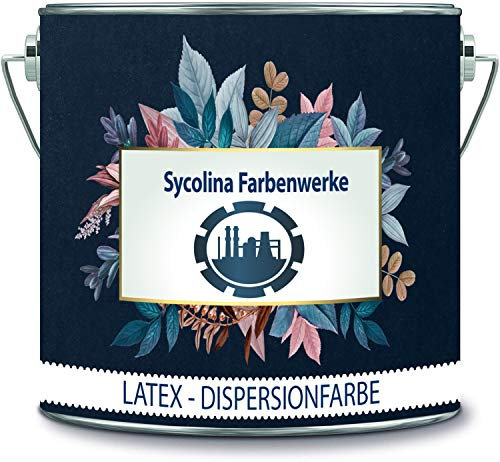 Sycolina Farbenwerke Latexfarbe Bunt Dispersionsfarbe strapazierfähige Wandfarbe in vielen hochwertigen Farben (2 l, Creme Weiß)