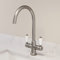 Traditional Mono Kitchen Sink Mixer Tap Twin Ceramic Lever Brushed Stainless