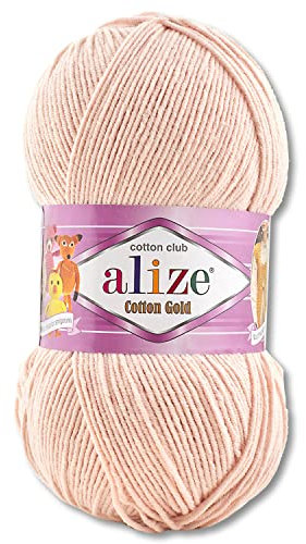 Alize 100 g Cotton Gold Premium Wolle in 59 Sommerwolle Garn Stricken Amigurumi (401 | Zartrosa)