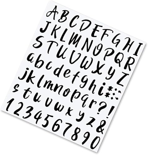 10 Blätter Buchstaben Zahlen Aufkleber Set Vinyl Selbstklebende, Mailbox Nummern Aufkleber Zahlen Alphabet Aufkleber für Schild, Geschäft, Adressnummer (Schwarz, 1 Zoll)