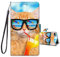 JRIANY for iPhone SE 2022 / iPhone SE 2020 / iPhone 7 / iPhone 8 Case, PU Leather Wallet Case with Pattern Cute Design Shockproof Cover Flip Case, Cat A