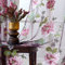 Vorhang Schlafzimmer Rosa Blume Tüll Gardinen Für Wohnzimmer Schlafzimmer Elegante Fenster Voile Pfingstrose Voile Lila Blumen,Violett,L100*H130Cm