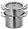WIQUYBML Olla de cocción al Vapor, Olla de cocción al Vapor de Acero Inoxidable de 3 Niveles Juego de ollas de Cocina con Tapa de vidrio-22 cm / 24 cm / 26 cm / 28 cm / 30 cm Sartén de Vapor de induc