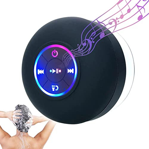 Botiniv Altavoz inalámbrico portátil para Ducha - Altavoz a Prueba de Agua con Luces de Colores | Conexión de señal Estable y Fuentes de Sonido claras para teléfonos Inteligentes, computadoras