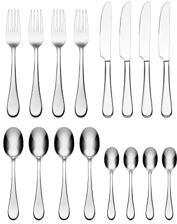 Oneida Icarus Cutlery Set for 4 - Stainless Steel Cutlery Set, Heavy Weight & Mirror Finish, Rust Resistant & Dishwasher Safe Flatware, Silver