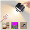 Coollamp Apliques de pared a pilas, LED Up Down Lámpara de pared con mando a distancia y táctil, 15 ambientes RGB, 4 regulaciones, Aplique de pared recargable para dormitorios Lectura
