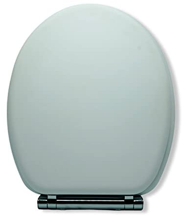 AQUALONA® Luxury Soft Touch Slow Close Toilet Seat with One Button Hinge Release - Click, Lift & Clean Technology - Soft Rubber Coating - Matte Finish - Soft and Warm to Touch (Grey)