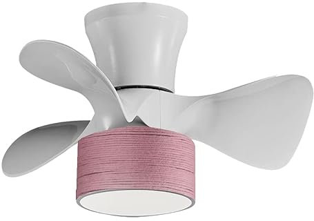 Genérico JUERIC INVEST Ventilador Infantil de Techo con Luz LED Fly Blanco Cuerda Rosa 20W Motor DC, con Mando a Distancia y App