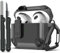 RFUNGUANGO Funda para AirPods de 3ª generación con Kit de Limpieza, Armadura Protectora rígida Militar con Bloqueo para AirPod Gen 3 2021, LED Frontal Visible - Gris