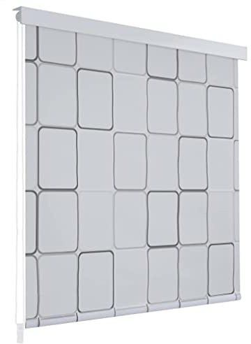 Homgoday Duschrollo Eva 80x240cm, wasserfest, schnell trocknend, mit Quadratmuster, für Badezimmer Model142847