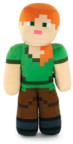 Plüsch Minecraft Videospielfiguren - Enderman, Lama, Ozelot, Schwein, Steve, Alex, Creeper, Wolf - Größen je nach Modell - Super Soft Qualität (Alex)