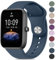 Cinturino per Amazfit Bip/Bip 3 /Bip 3 Pro Smartwatch, Largo 20 mm Cinturini in Silicone Originale Compatibile con Amazfit Bip S/Bip Lite/Bip U Pro Donna Uomo, Blu