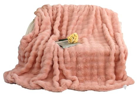 UGFJMN Couverture, Plaid Fausse Fourrure de Lapin, Couverture de Décoration Intérieure, Chaude Plaid Double Face Doux pour Domicile, Les Voyages et Le Camping en Plein Air(100x160cm)